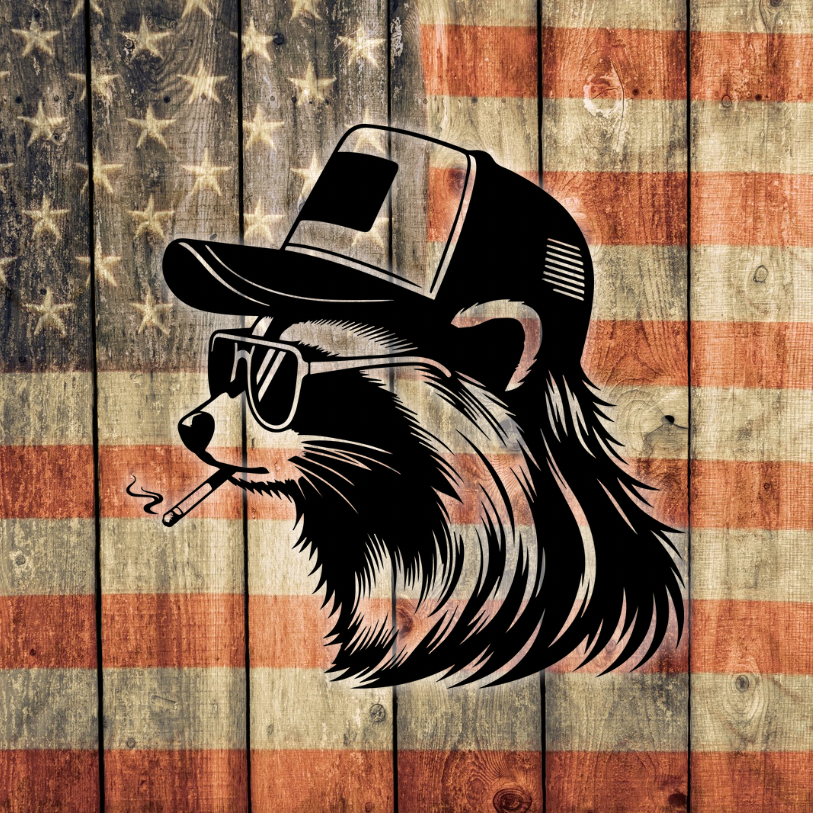 Raccoon With Trucker Hat – Southern Bubba Co.